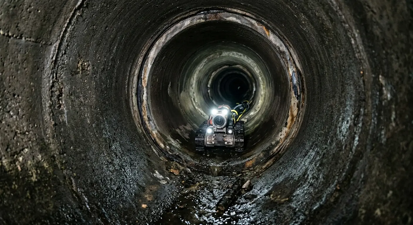 Robotic sewer camera inspecting pipe interior for Sewer Line Repair in Boerne